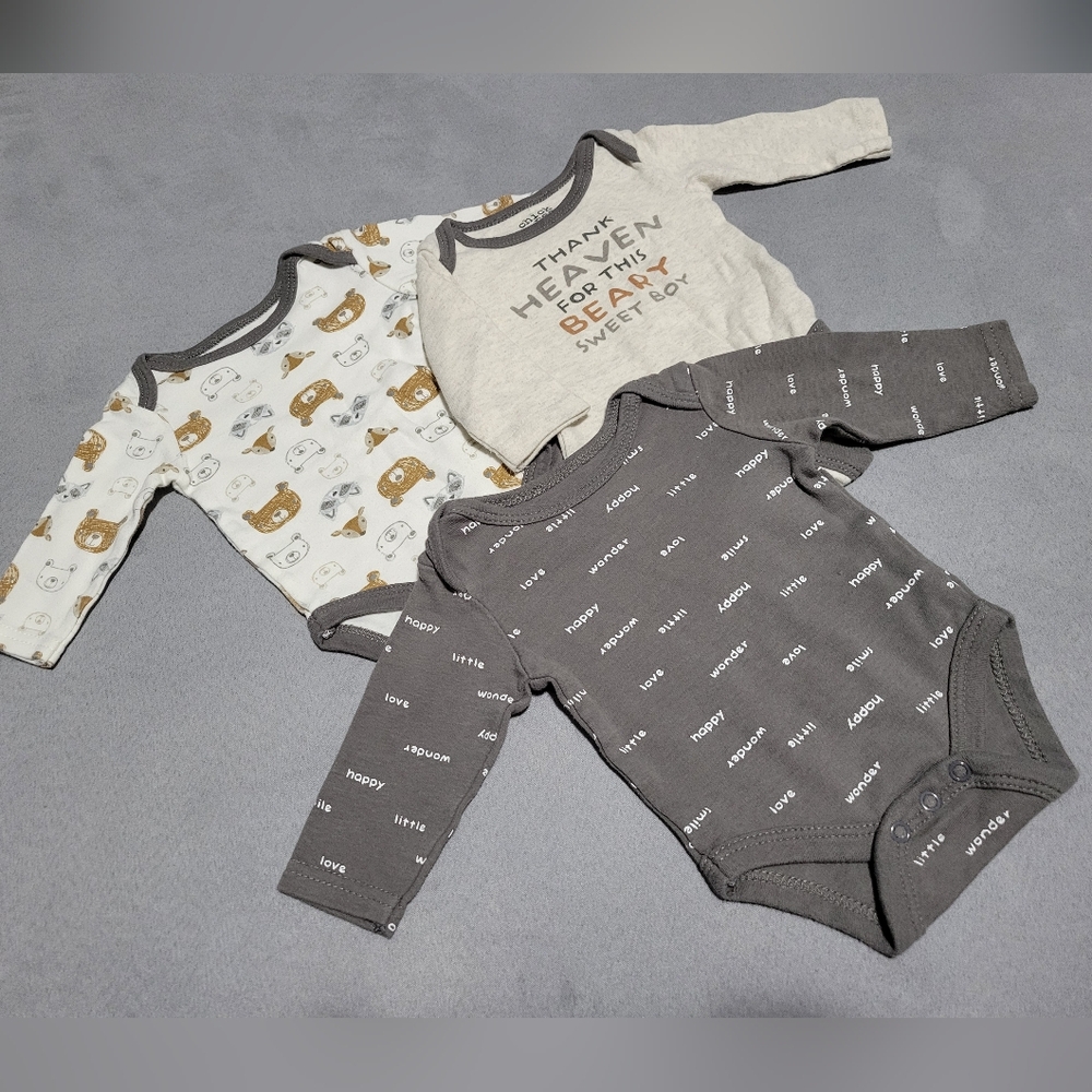 0-3 month long sleeve onesies